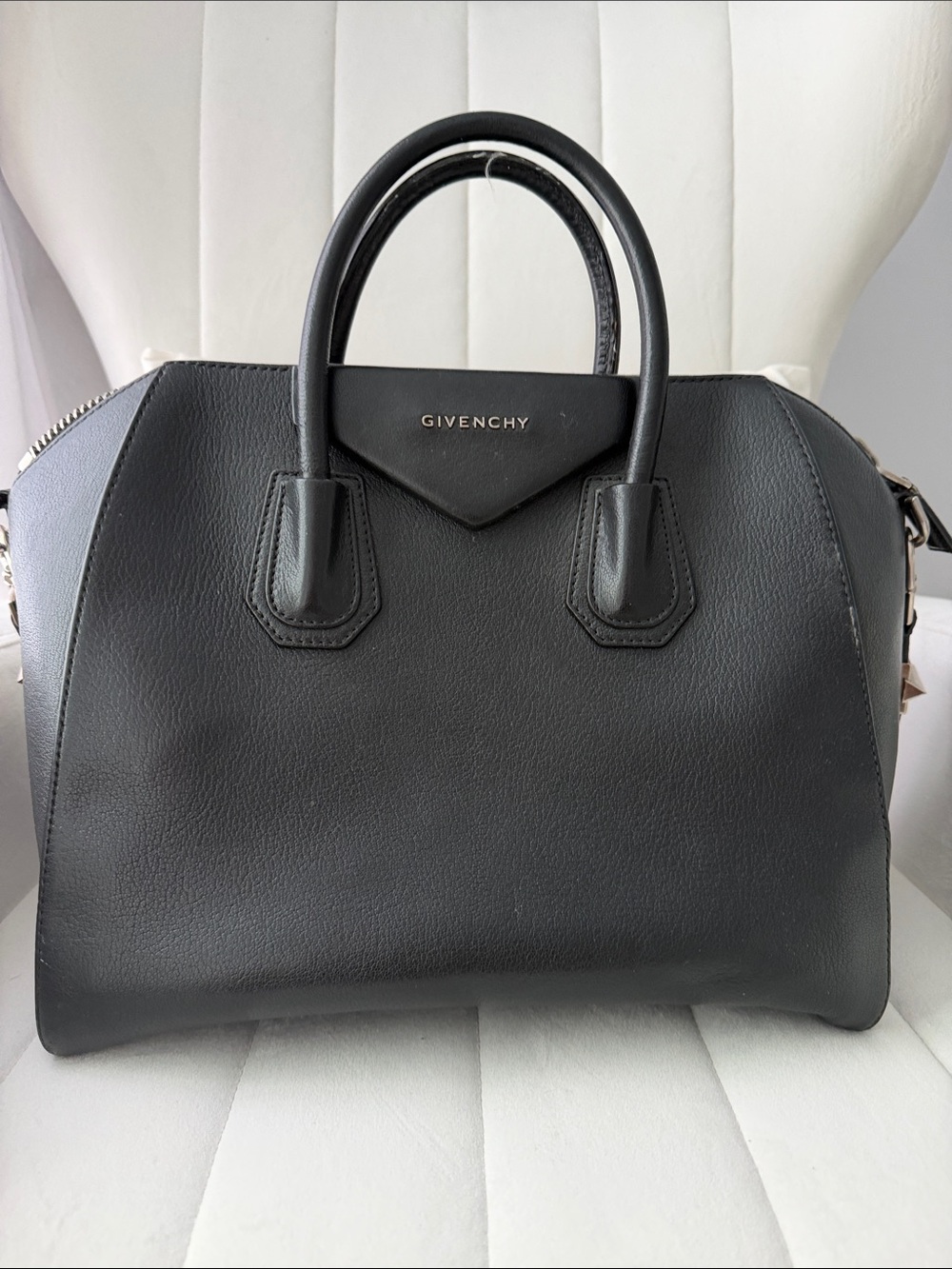 Givenchy Black Leather Satchel with Top Handles